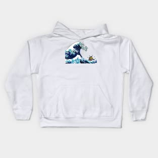 Blue Wave (After Hokusai) Kids Hoodie